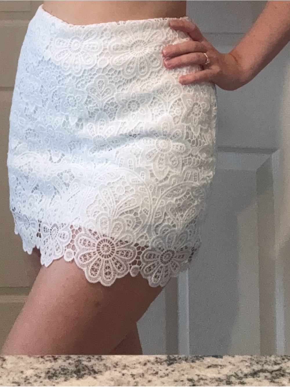 Abercrombie & Fitch White Lace Mini Skirt